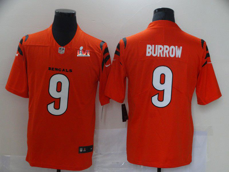 2022 Super Bowl Men Cincinnati Bengals #9 Burrow Orange Nike Vapor Untouchable Limited 2021 NFL Jersey->cincinnati bengals->NFL Jersey